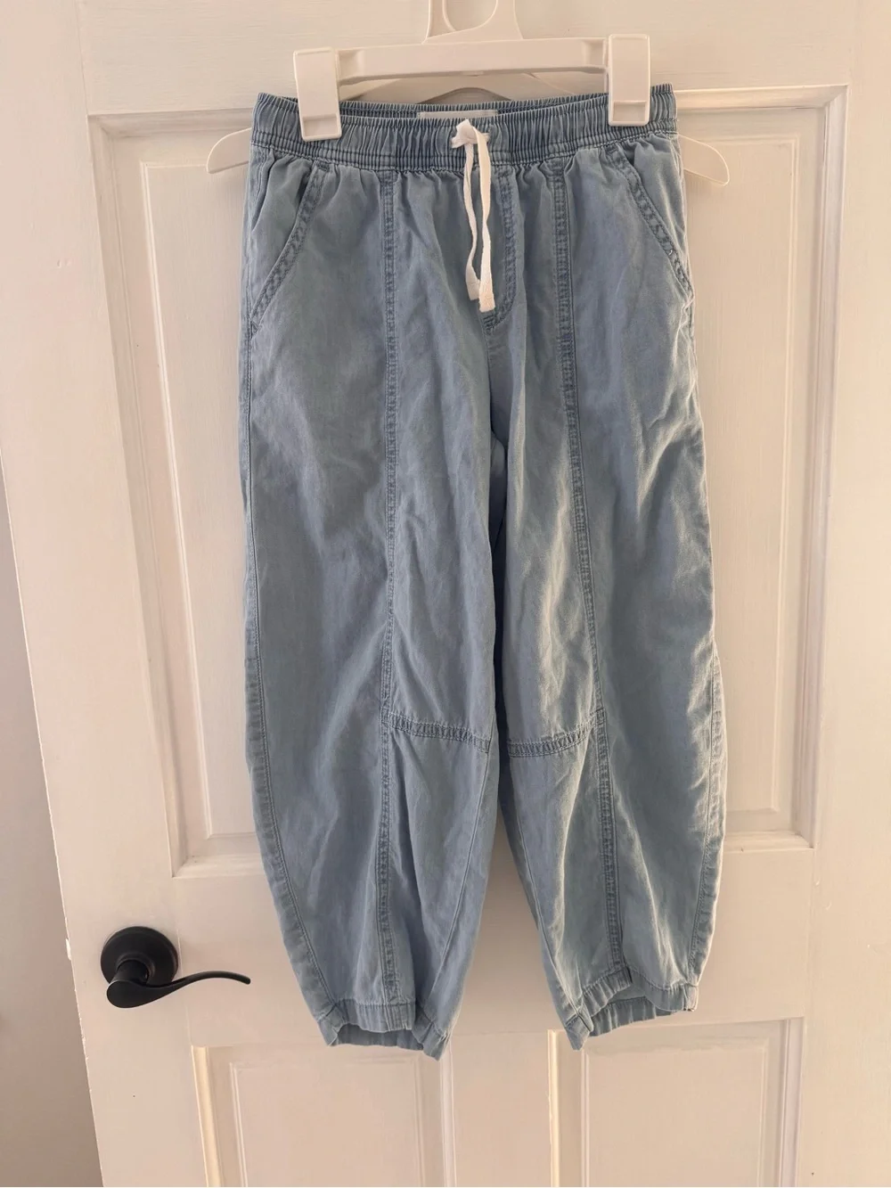 Light Blue Kids Drawstring barrel Pa